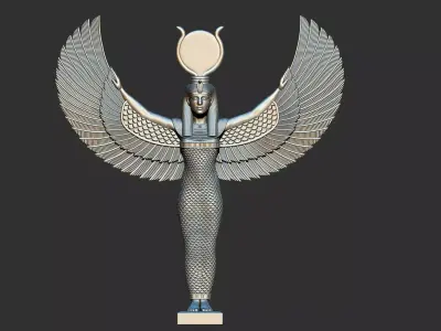 Egyptian Goddess Isis wings statue  3D Printable model 3D print model