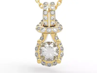 Art Deco Diamond Drop Pendant 3D print model