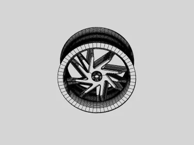 Wheel rim concept 3D model