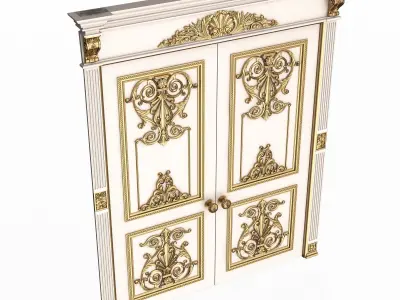 Carved Door Classic 0901 White Low-poly 3D model