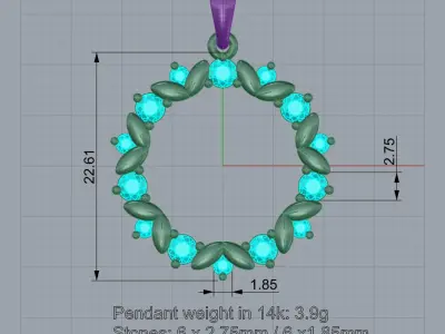 PENDANT - Diamond Valentines Day Gift 3D print model