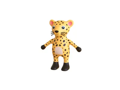 High-Quality 3D Cute Leopard - Animated for Games Low-poly 3D model