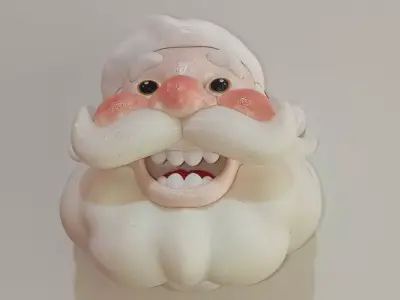 Head Santa Claus wall bust Christmas decoration 3D print model