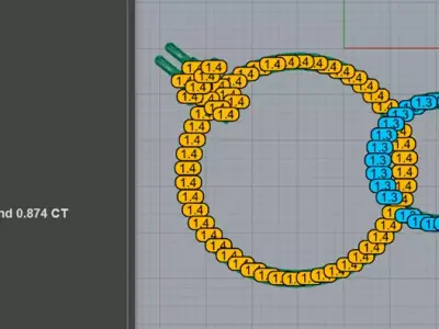 Luxury Diamond Interlocking Circle Necklace 3D print model