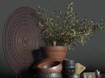 Pottery decorative set 3D model