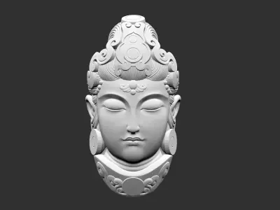 Head of Kwanyin Bodhisattva 3D print model