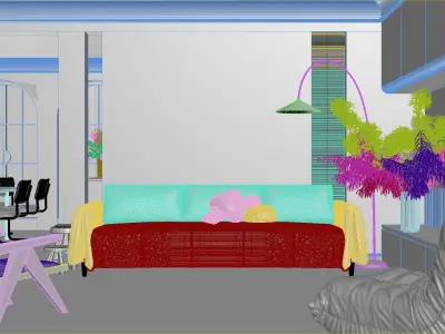 Modern residential indoor 3 d model 3D model