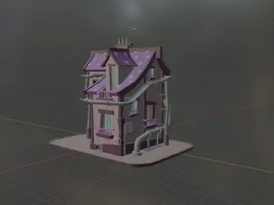 Lilac House Low-poly 3D model