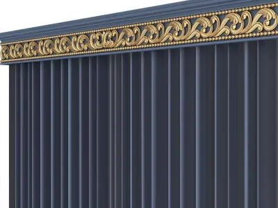 Cornice Classic Curtain 011 Low-poly 3D model