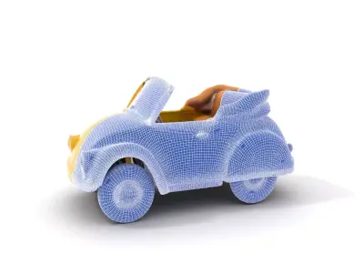 Classic Yellow Convertible model pack Low-poly 3D model