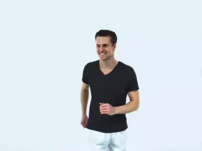 Virtue 02C Running Jogging Football Sports Man Low-poly 3D model