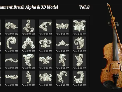 103 Ornament Brush  Alpha 3D model Vol 8 3D model