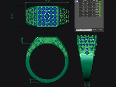 Luxurious Gold and Diamond Men s Statement Ring  Free 3D print model
