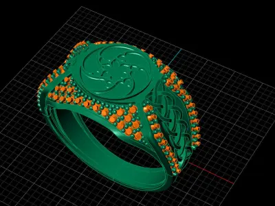 Print Ready STL 3DM  Gents Rings Diamond Men Ring  3D print model 118