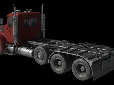 TRUCK  Kenworth T-800  3d model  low poly Low-poly 3D model