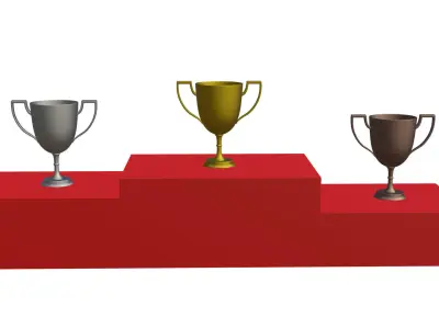 Trophy podium - Champion trophy Low-poly 3D model