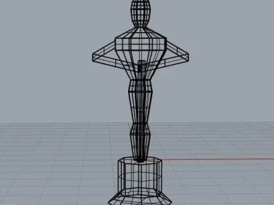 lowpoly oscar statue 3D model