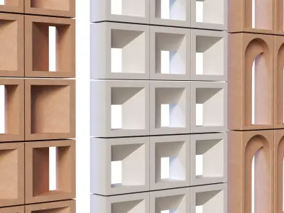 Brick Roster partitions wall 01 Low-poly 3D model