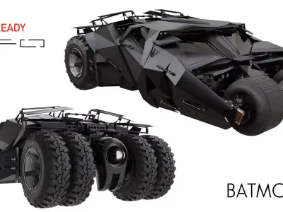 Batmobile Car Of Batman Low-poly 3D model