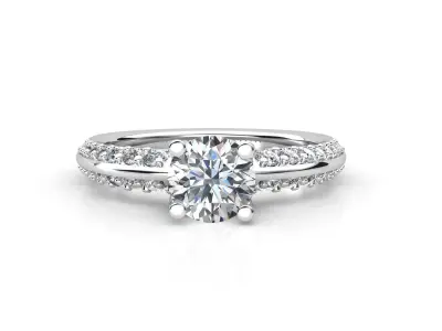 aj-09 solitaire diamond engagement ring gold 3D print model