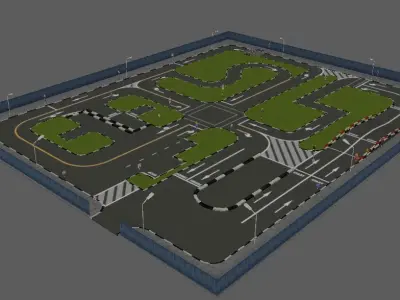 Car Driving License Test Track Model Low-poly 3D model