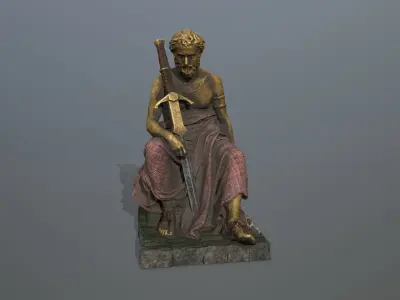 statue 4 Low-poly 3D model