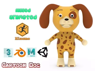 Character005 Animated Dog 3D Low-poly 3D model