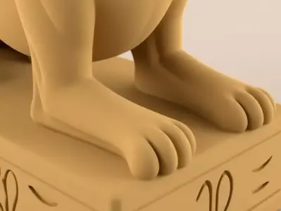 Egyptian Anubis Incense Burner 3D Model Ancient God Hieroglyphic Low-poly 3D model