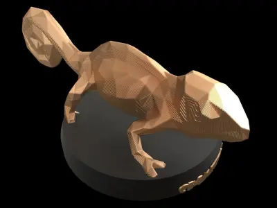Parametric Chameleon Low-poly 3D model