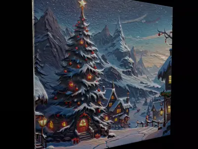 Christmas Tree Painting Two Low-poly 3D model