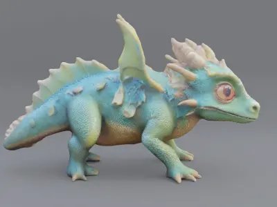 Young Green Dragon 1 3D model