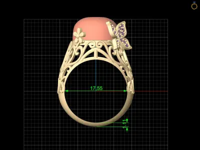 Lux ring silver gold jewelry printable 3D model 3D print model 7