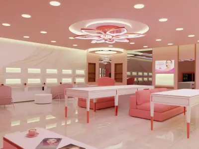 COSMETIC SHOP - LOW POLY - GAME-VR READY Low-poly 3D model