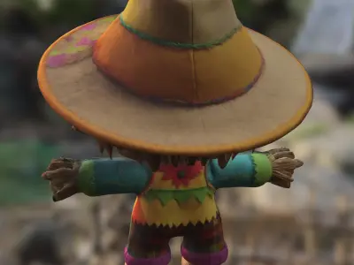 Scarecrow decorative funny Low-poly 3D model