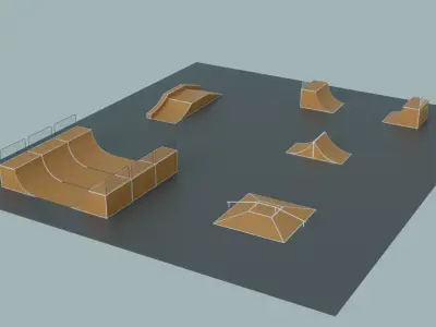 Skate Park Low-poly 3D model