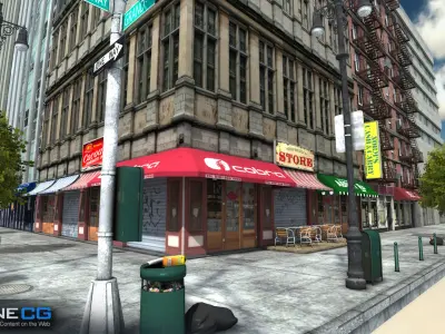 NYC Block 6 Unity Free low-poly 3D model