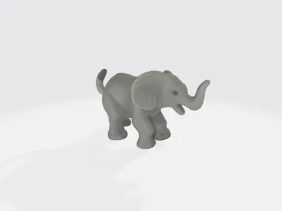 Elephant cartoon Low-poly 3D model