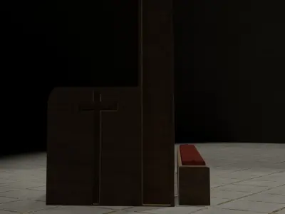 Church Bench 3D model