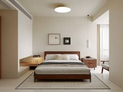 modern living room dining room bedroom interior scenes  3D model