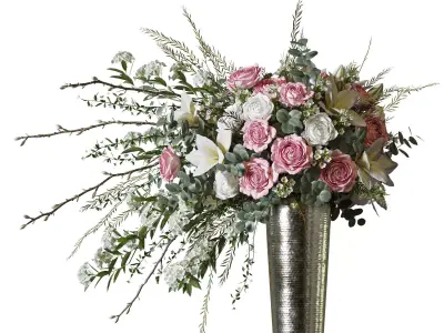 Flower Set 081 big bouquet console centerpiece 3D model