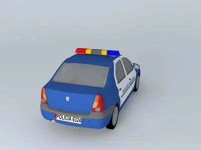 Dacia Logan  Albanian Police Car Free 3D model