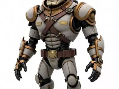 steampunk character 4 3D print model