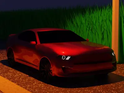 Car on the road 3D model