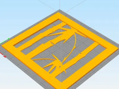 Bamboo wall decoration  set of 3 frames  3D print model