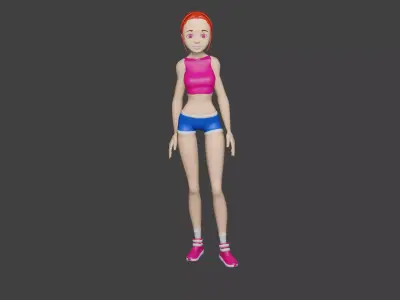 Girl Sport  Free low-poly 3D model