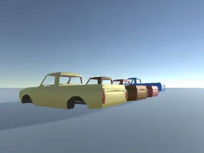 Low Poly Pickup Truck Model Low-poly 3D model