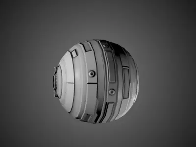 Low-Poly PBR Sphere Bot -- Game-Ready Low-poly 3D model