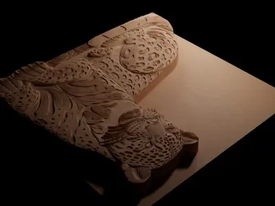 Jaguar CNC 3d Print High Relief Sand Casting 3D print model