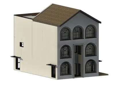Small Apartment 3D House plan  Low-poly 3D model
