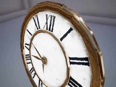 Realistic Old Clock Low-poly 3D model